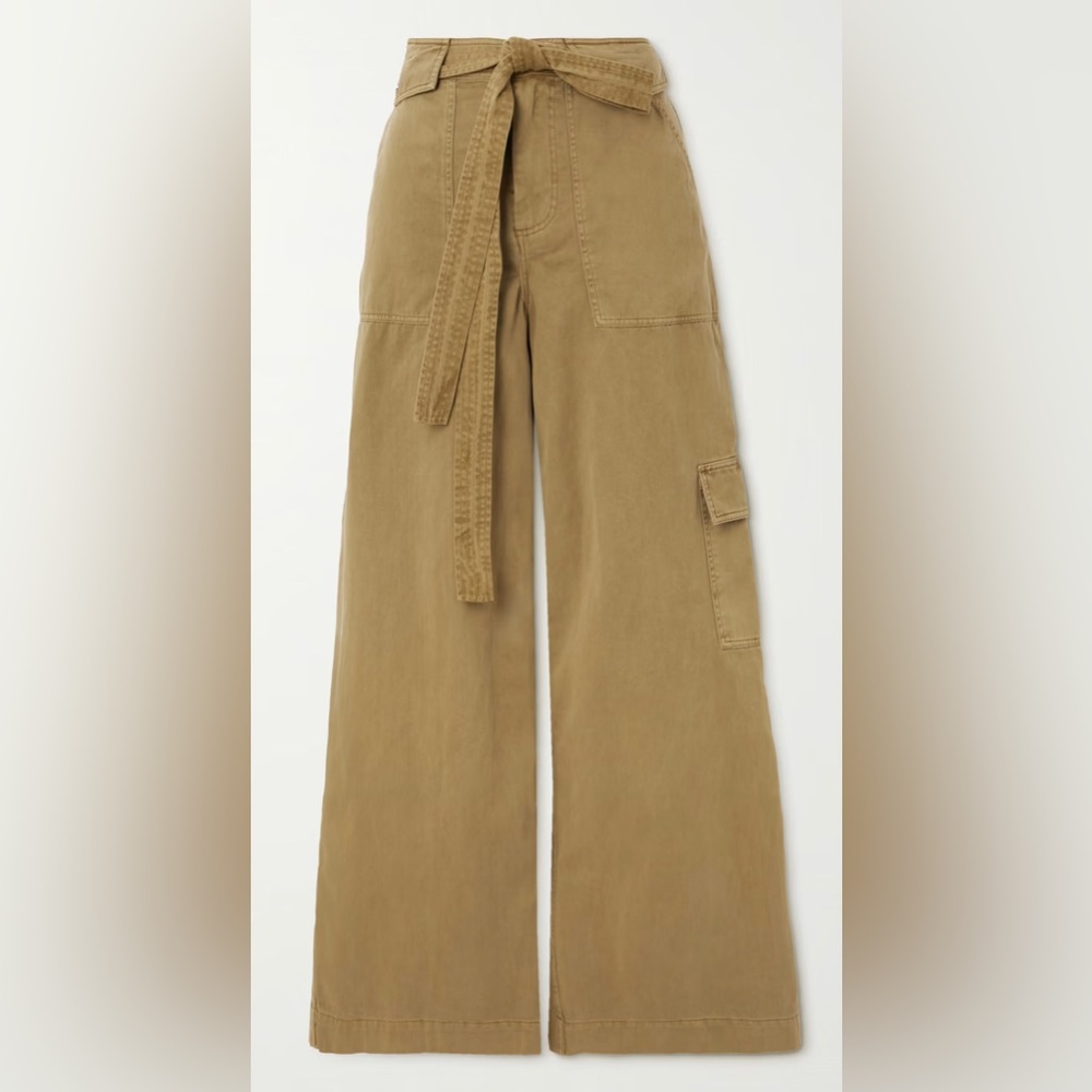 STAUD
Brayden belted cotton-twill wide-leg pants